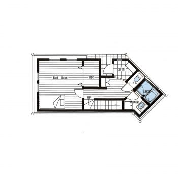13坪　狭小変形敷地住宅間取りプラン