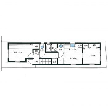 18坪　狭小間口敷地二世帯住宅間取りプラン